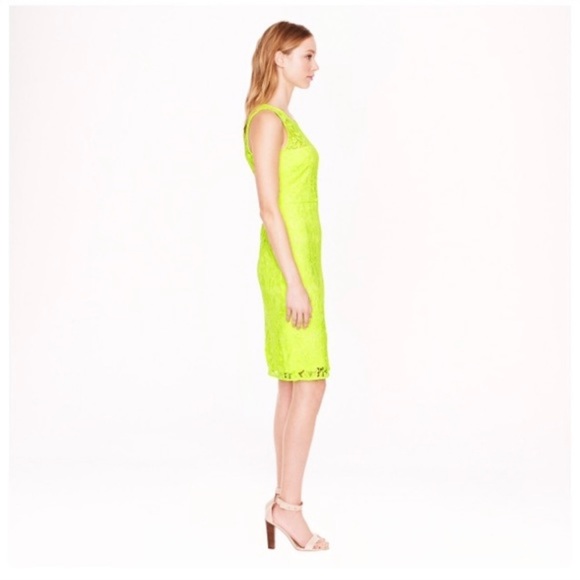 J. Crew Lace Sheath Dress Yellow Sleeveless NWT - Picture 5 of 13